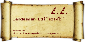Landesman László névjegykártya